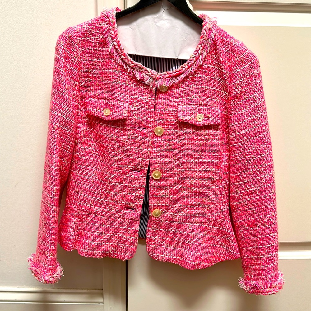 Jcrew tweed pink blazer